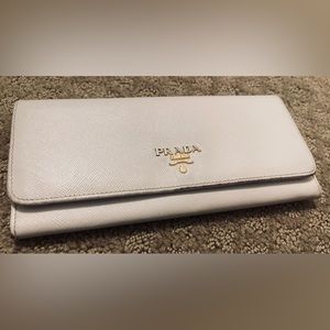 PRADA Saffiano Metal Leather Continental Wallet
